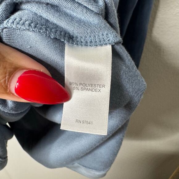 Pure Jill Velvet Tunic‎ Top Women’s Large Blue Long Sleeve Soft Stretch Relaxed - Picture 5 of 6